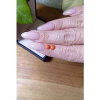 0.91&nbsp;Ct.Tw.Total Carat Weight Orange Cabochon Coral Pair from Italy Life Style