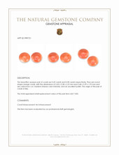 0.83 Ct.Tw.Total Carat Weight Cabochon Coral Pair from Italy Appraisal