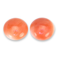 0.83 Ct.Tw.Total Carat Weight Cabochon Coral Pair from Italy Video