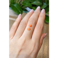 0.83&nbsp;Ct.Tw.Total Carat Weight Cabochon Coral Pair from Italy Life Style