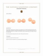 2.27 Ct.Tw.Total Carat Weight Cabochon Coral Pair from Italy Appraisal