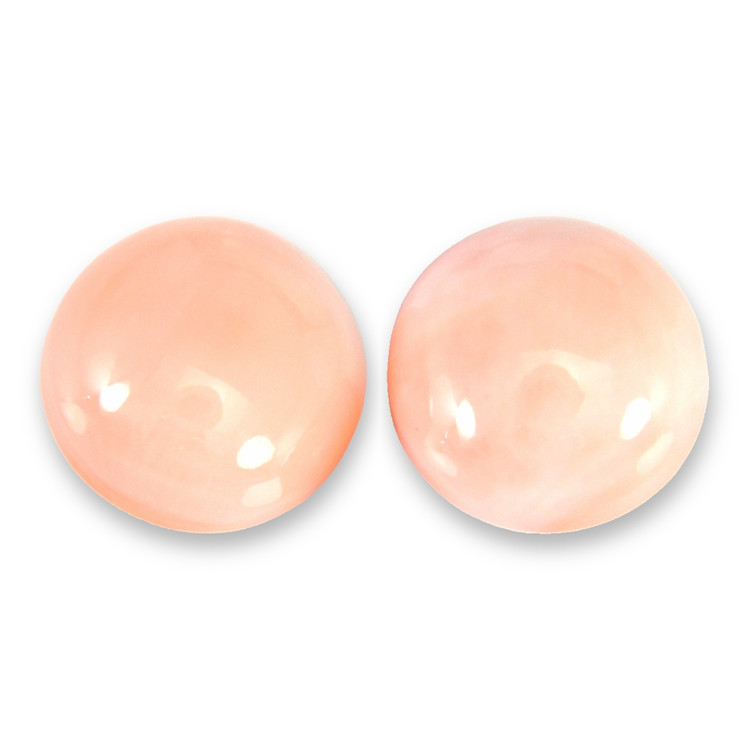 2.78 Ct.Tw. Cabochon Coral Pair from Italy