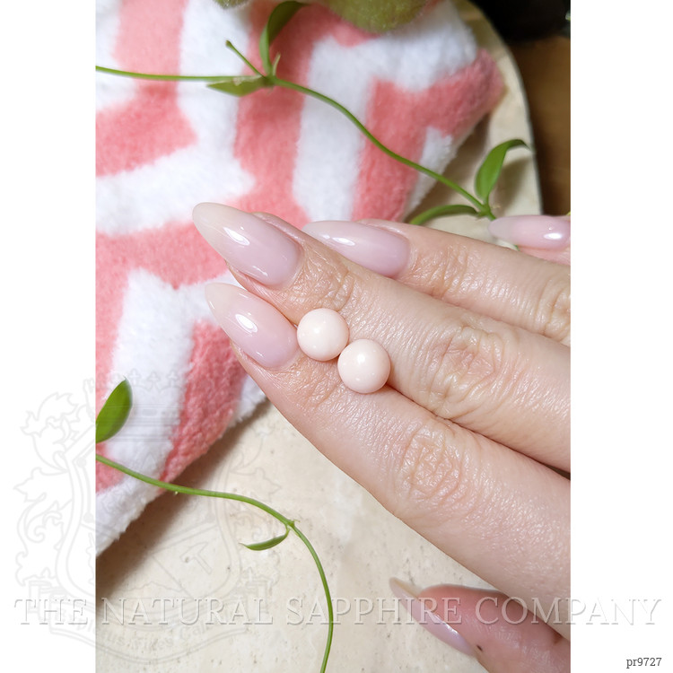 4.66 Ct.Tw. Cabochon Coral Pair from Italy