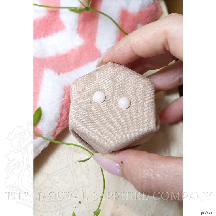 1.57 Ct.Tw. Cabochon Coral Pair from Italy