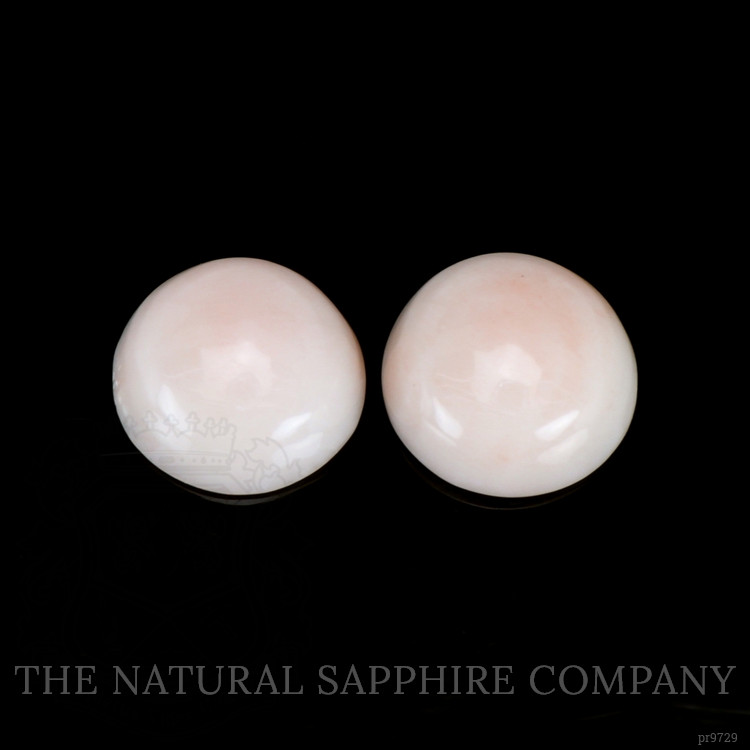 3.62 Ct.Tw. Cabochon Coral Pair from Italy