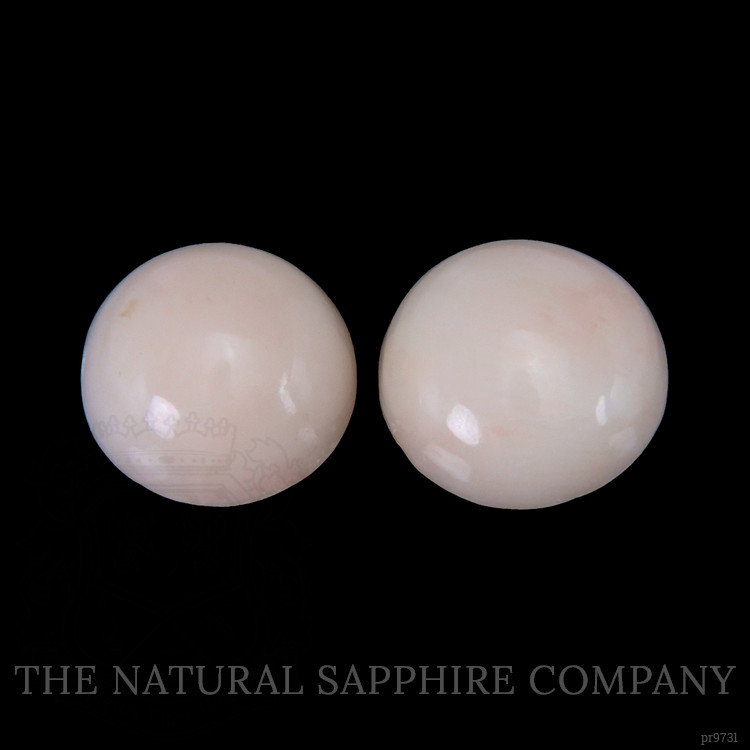 5.78 Ct.Tw. Cabochon Coral Pair from Italy