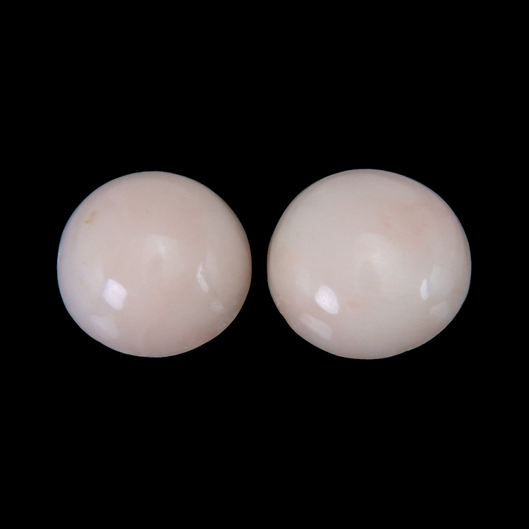 5.78 Ct.Tw. Cabochon Coral Pair from Italy
