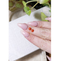 0.56 Ct.Tw.Total Carat Weight Cabochon Coral Pair from Italy Life Style