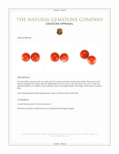 1.18 Ct.Tw.Total Carat Weight Coral Pair from Italy Appraisal