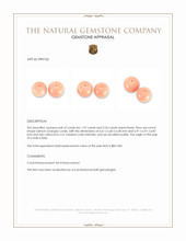 4.23 Ct.Tw.Total Carat Weight Salmon (Orange) Cabochon Coral Pair from Italy Appraisal