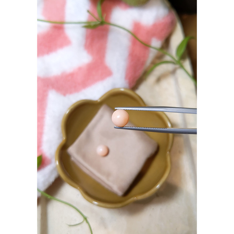 4.23 Ct.Tw. Cabochon Coral Pair from Italy