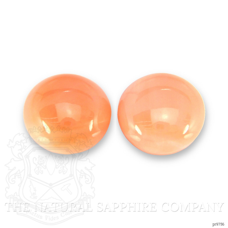 3.49 Ct.Tw. Cabochon Coral Pair from Italy