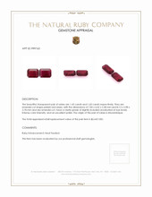 3.05 Ct.Tw.Total Carat Weight Ruby Pair from Mozambique Appraisal
