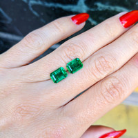 3.11 Ct.Tw.Total Carat Weight Emerald Pair from Zambia Life Style