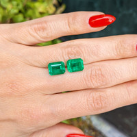 6.05 Ct.Tw.Total Carat Weight Emerald Pair from Zambia Life Style