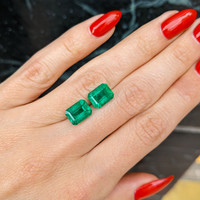 6.05 Ct.Tw.Total Carat Weight Emerald Pair from Zambia Life Style