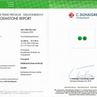 3.84 Ct.Tw.Total Carat Weight Emerald Pair from Zambia Scan Report