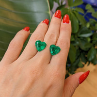 10.57 Ct.Tw.Total Carat Weight Emerald Pair from Zambia Life Style