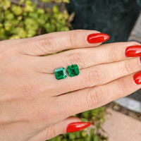 4.45 Ct.Tw.Total Carat Weight Emerald Pair from Zambia Life Style