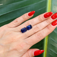 10.66&nbsp;Ct.Tw.Total Carat Weight Blue Sapphire Pair from Ceylon (Sri Lanka) Life Style