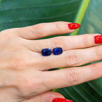 5.64&nbsp;Ct.Tw.Total Carat Weight Blue Sapphire Pair from Ceylon (Sri Lanka) Life Style