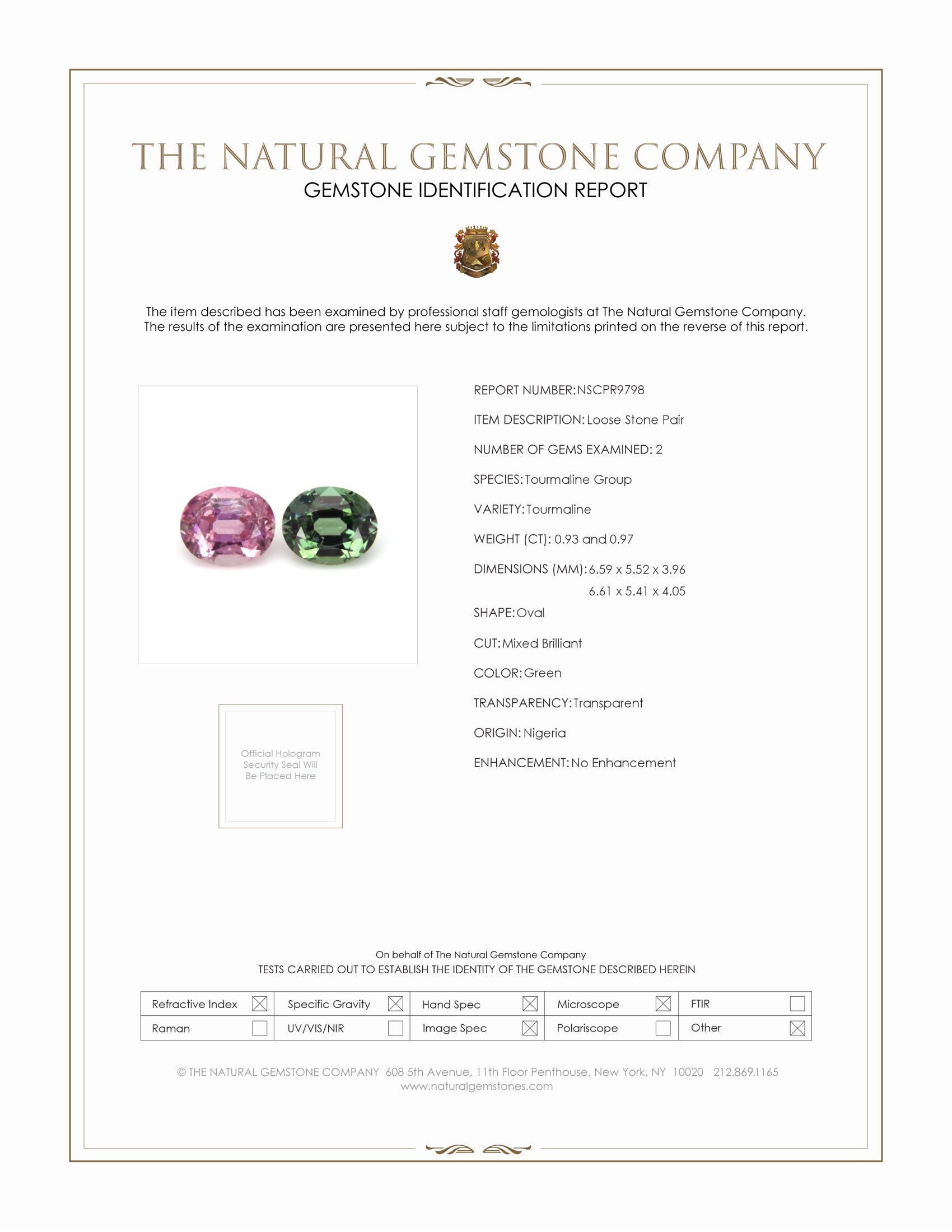 1.90 Ct.Tw. Tourmaline Pair from Nigeria