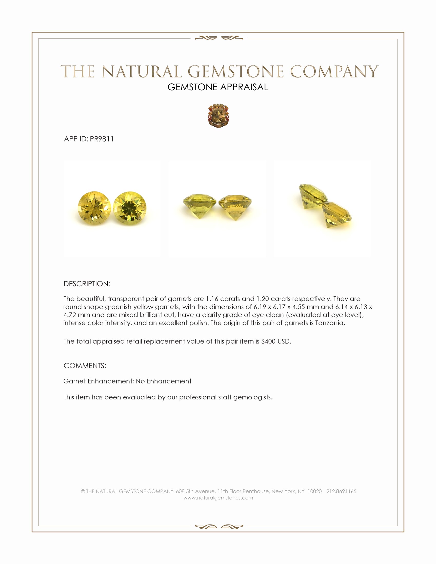 2.36 Ct.Tw. Garnet Pair from Tanzania