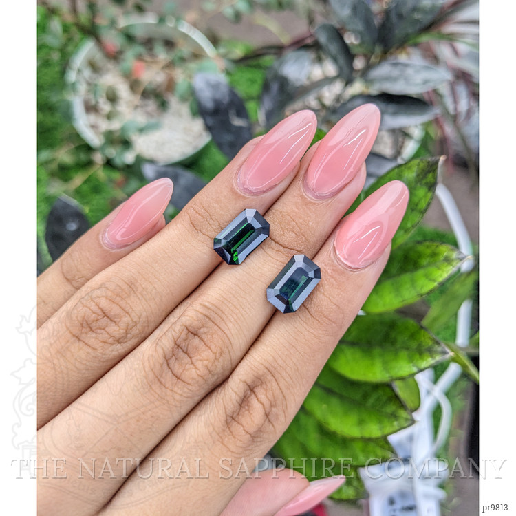 10.07 Ct.Tw. Green Sapphire Pair from Africa