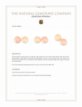 4.26 Ct.Tw.Total Carat Weight Cabochon Coral Pair from Italy Appraisal