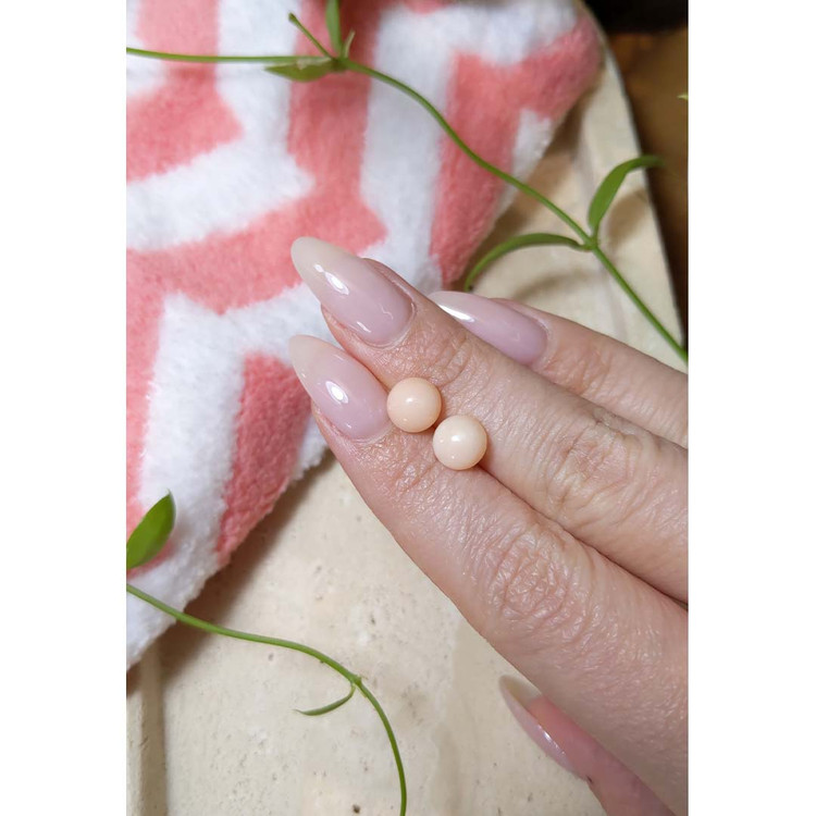 4.26 Ct.Tw. Cabochon Coral Pair from Italy