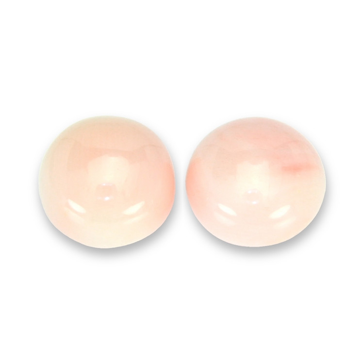 6.53 Ct.Tw. Cabochon Coral Pair from Italy
