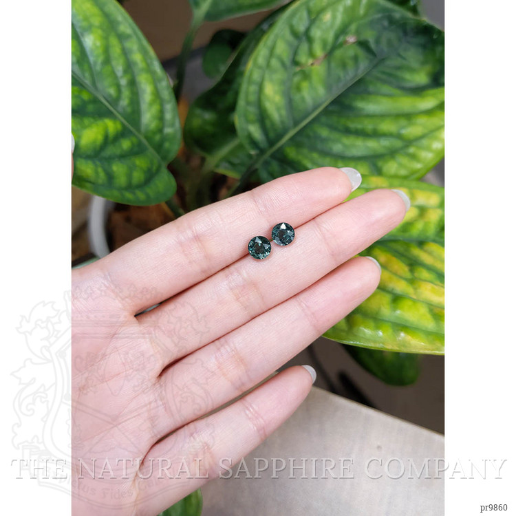 2.58 Ct.Tw. Bluish Green Sapphire Pair from Madagascar