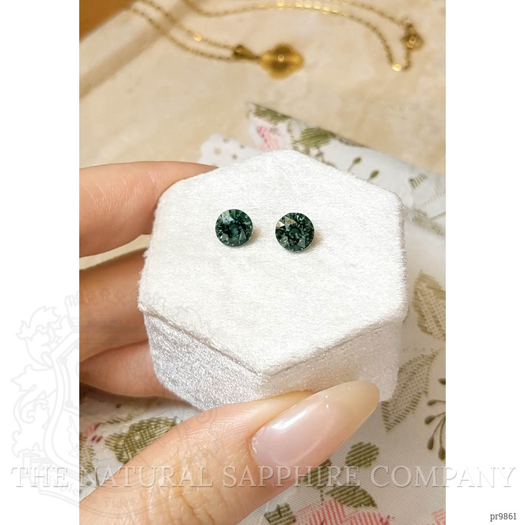 3.24 Ct.Tw. Green Sapphire Pair from Madagascar
