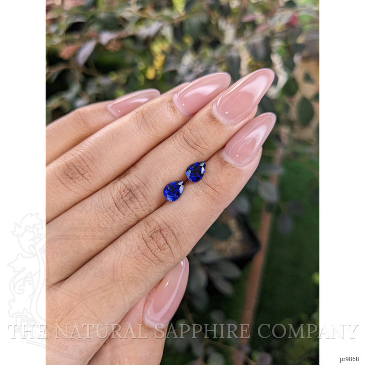 1.74 Ct.Tw. Blue Sapphire Pair from Ceylon (Sri Lanka)