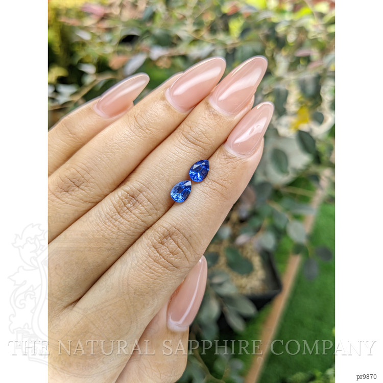 1.75 Ct.Tw. Blue Sapphire Pair from Ceylon (Sri Lanka)