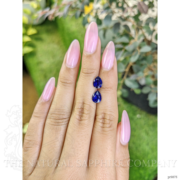 2.75 Ct.Tw. Blue Sapphire Pair from Ceylon (Sri Lanka)