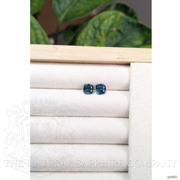 2.75 Ct.Tw. Greenish Blue Sapphire Pair from Montana