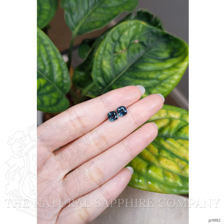 2.75 Ct.Tw. Greenish Blue Sapphire Pair from Montana
