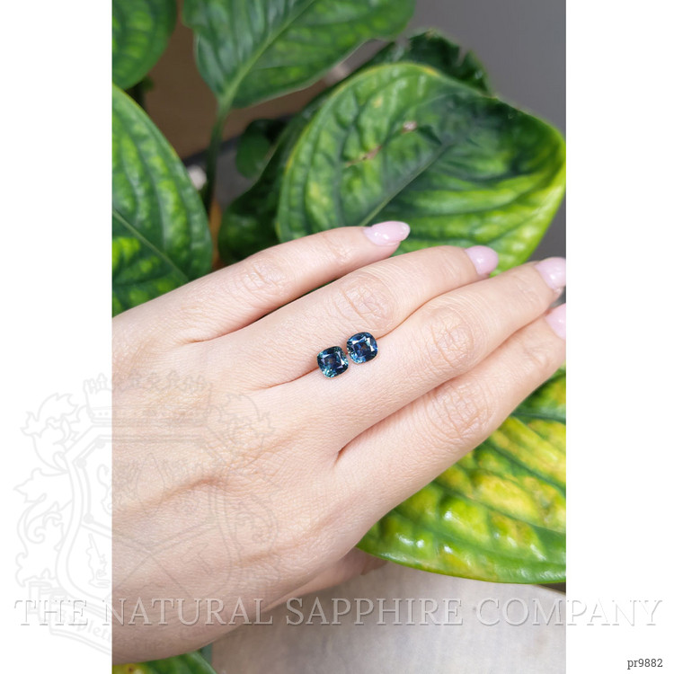 2.75 Ct.Tw. Greenish Blue Sapphire Pair from Montana