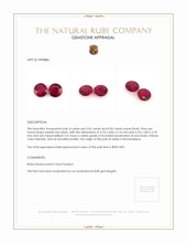 0.95&nbsp;Ct.Tw.Total Carat Weight Ruby Pair from Mozambique Appraisal