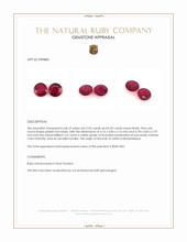 0.95 Ct.Tw.Total Carat Weight Pinkish Red Ruby Pair from Mozambique Appraisal