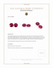 1.28 Ct.Tw.Total Carat Weight Ruby Pair from Mozambique Appraisal