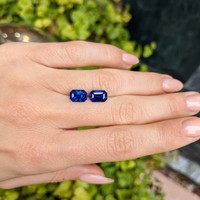 4.29&nbsp;Ct.Tw.Total Carat Weight Blue Sapphire Pair from Ceylon (Sri Lanka) Life Style