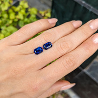 4.29&nbsp;Ct.Tw.Total Carat Weight Blue Sapphire Pair from Ceylon (Sri Lanka) Life Style