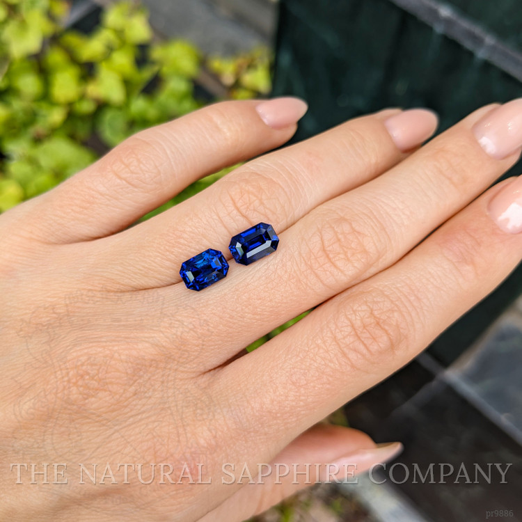 4.29 Ct.Tw. Blue Sapphire Pair from Ceylon (Sri Lanka)