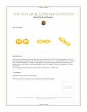 1.81 Ct.Tw.Total Carat Weight Yellow Sapphire Pair from Ceylon (Sri Lanka) Appraisal