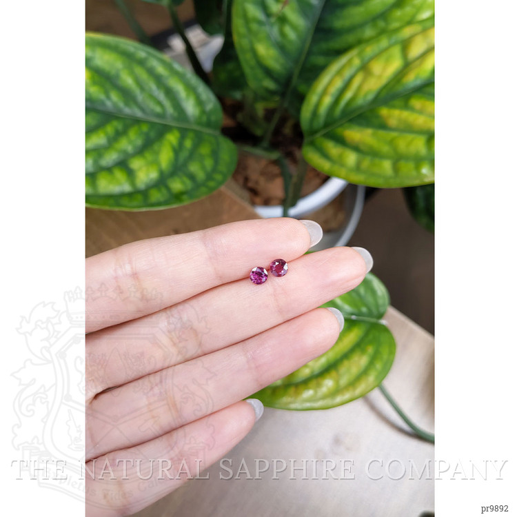 0.75 Ct.Tw. Purplish Pink Sapphire Pair from Mozambique