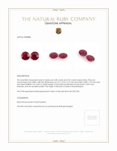 1.03 Ct.Tw.Total Carat Weight Ruby Pair from Mozambique Appraisal