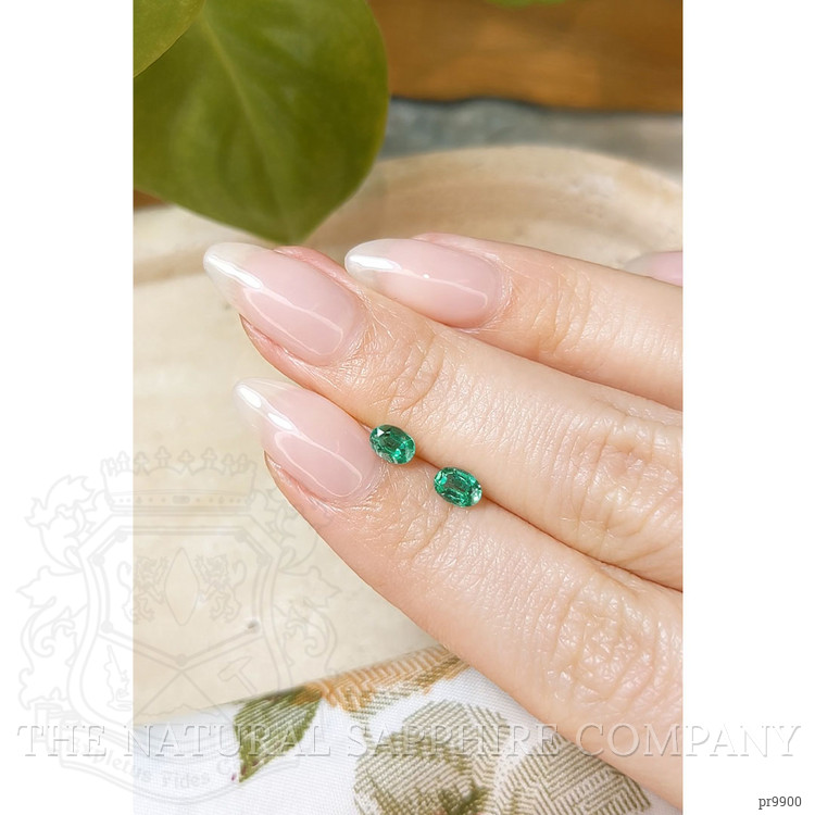 0.69 Ct.Tw. Emerald Pair from Zambia
