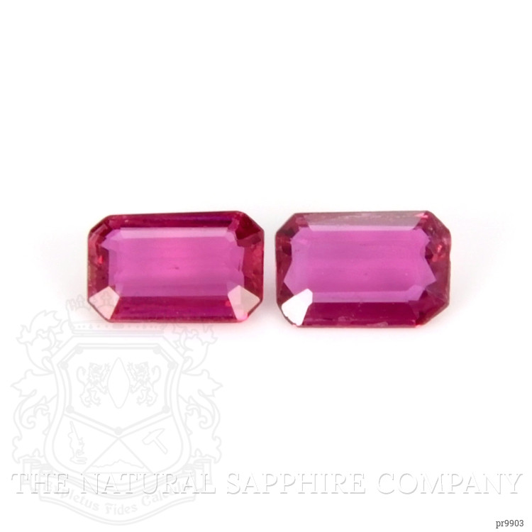 0.53 Ct.Tw. Reddish Pink Sapphire Pair from Ceylon (Sri Lanka)